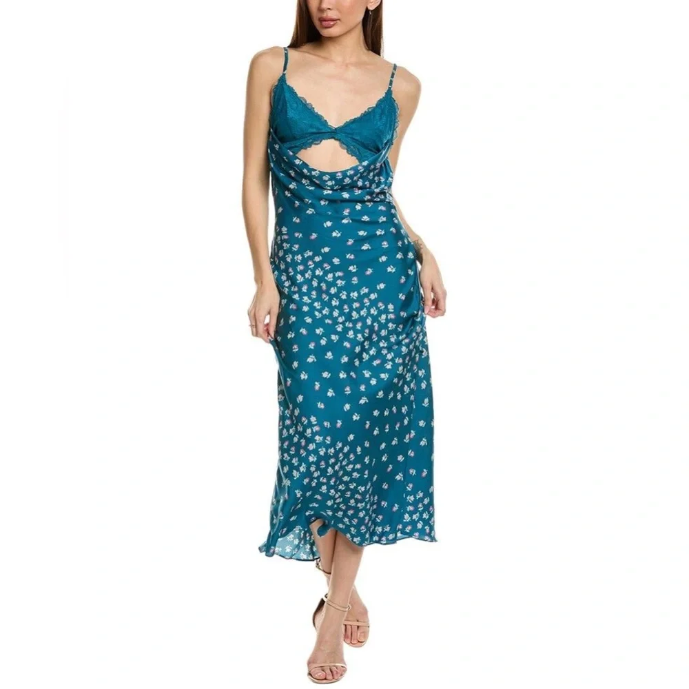 NWOT Gossamer Glow floral midi slip dress by Intimately Free People in Medium